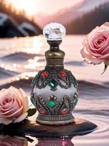 Cirelle 1 个 15ml 精油香水瓶，高端香薰瓶，水晶瓶，小型可再填充香薰瓶，带玻璃滴管的假日旅行精油分配瓶，复古迪拜风格瓶，母亲节礼物，女性礼物，情人节礼物，旅行，情人节，适用于客厅，卧室，美容院装饰（无香水，仅空瓶）