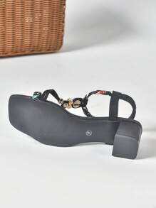 New Fashionable High Heel Sandals, Stylish And High-End, European And American Pearls Decorated Women's High Heel Sandals