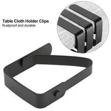 4pcs Stainless Steel Black Tablecloth Clips - Rust-Proof & Non-Slip Design, Suitable For Dining, Picnic, Party And Outdoor Use - Solid Color, Fixation Clips, Suitable For Christmas And Holidays