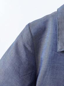 男童创意休闲无弹力短袖马球领衬衫，男童夏季户外装