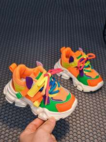 Contrast Color Running Shoes - Comfortable, Non-Slip, Durable, Suitable For Outdoor Running & Travel