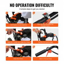 Tiller Cultivator, Garden Cultivator, Tiller With 4 Steel Adjustable Front Tines For Lawn, Garden And Field Cultivation - 43CC 2-stroke - View 6