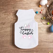 BJAYPET 1pc New Pet Vest, Dog Clothes For Medium & Small Dogs Like Teddy, Pomeranian, French Bulldog, Breathable Design (Easter Rabbit)
