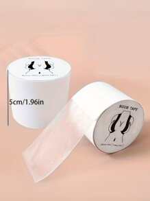 1 Roll Of Transparent Bandage 5 Meters Long, 10 Pieces Of Disposable Non-Woven Round Nipple Stickers - Clear - View 5