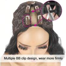 26 inch Natural Black Body Wave Wig V Part Wigs for  Upgrade U Part Wigs Half Wigs for  V Shape Glueless Wig No Leave Out Body Wave V Part Synthetic Wig