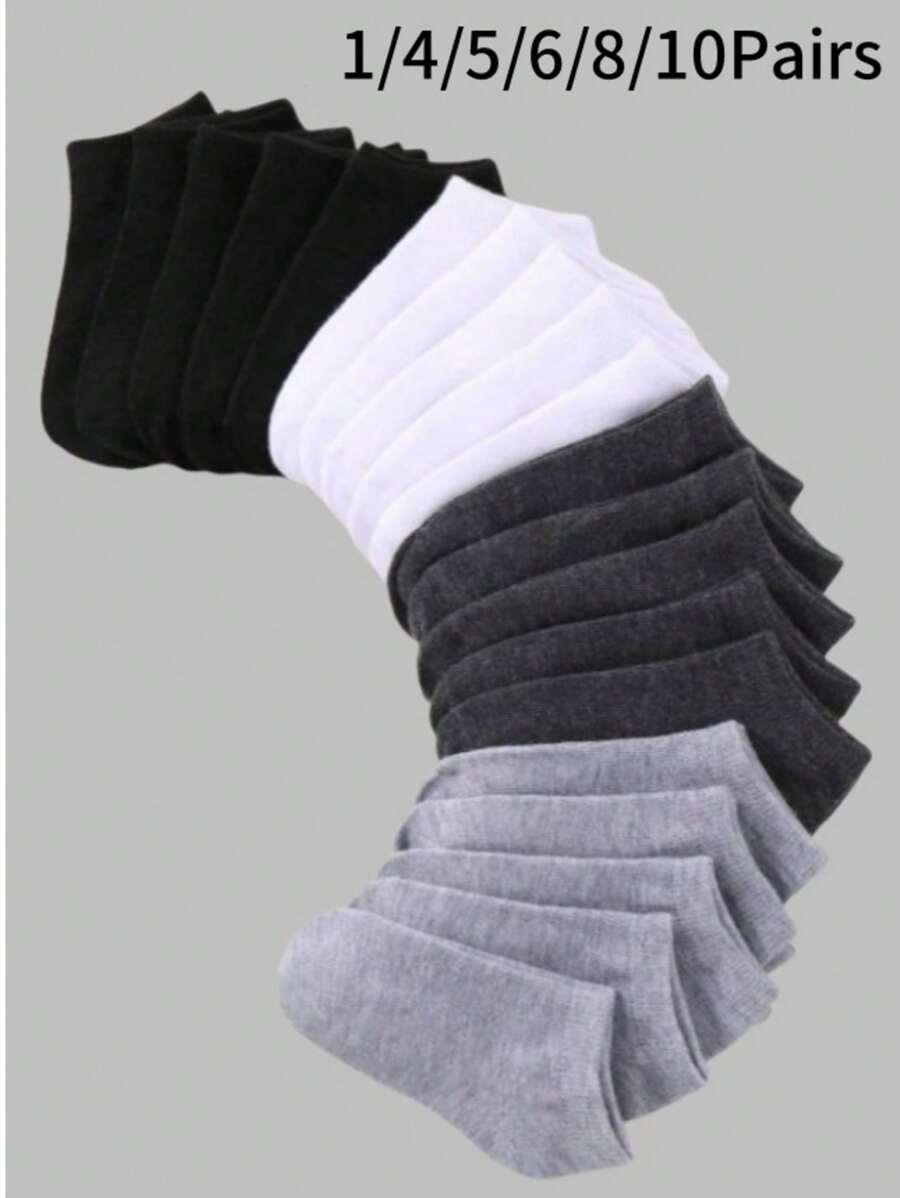 1/4/5/6/8/10 Pairs Thick Women's Winter Socks, Fashionable, Casual, Comfortable, Breathable, Odor Proof, Outdoor Sports, Running, Fitness, Compression Knee Socks, Black And White High Tube Socks For Business And Leisure Vacations - Multicolor - View 1