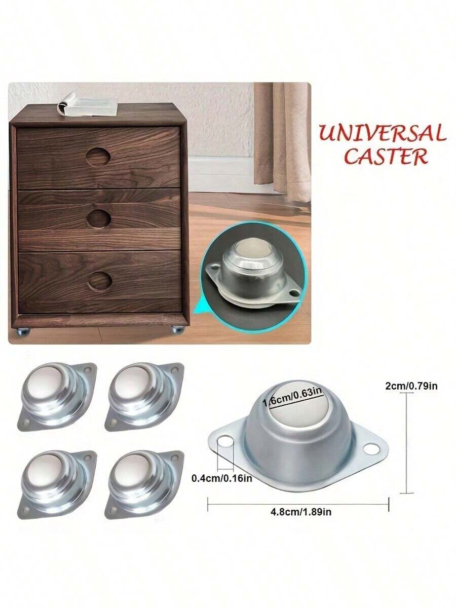 1pc Nylon Caster Wheel, Ball Transfer Swivel Wheel - As Shown - View 1