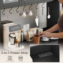 71" H Tall Kitchen Storage Cabinet With Doors, Shelves, Drawer - Black - View 2