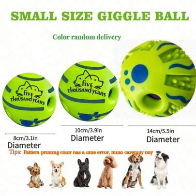1pc Pet Lover Gift, Interactive Chew Toy Ball For Dog & Cat Owners, Durable Squeaky Chew Toy For Small, Medium And Large Dogs, Random Color Delivery