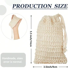 1/5 件装肥皂袋、香皂袋、剑麻肥皂袋网眼用于去角质、沐浴、擦洗