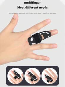 1 Basketball Finger Protector Volleyball Bandage Finger Protector Knuckle Sleeve Sports Thumb Compression Strap Protector - Black - View 5