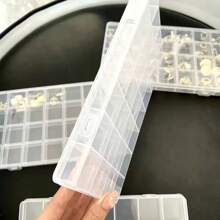 1pc 24 Grids Fixed Clear Plastic Storage Box, Transparent Jewelry Box For Jewelry Storage Beads Box, Partition Box With Lid Craft Supplies Small Tools - Storage Box - View 4