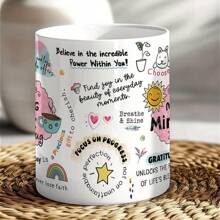 Morning Mindset Mug, Positivity Mug, Daily Affirmation Mug, Positive Gift Mug, Mindfulness Mug, Positive Saying Gift, Law Of Attraction - 白色 - 查看 2