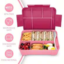1 个午餐盒 - 4.8 杯大号便当盒，带 2 个隔层、4 个隔板、防漏、便携式手柄、可放入微波炉/洗碗机，适用于学校、工作、旅行、厨房、派对、母亲节礼物 - 彩色 - 查看 2