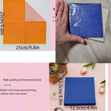 1 stuk kleine tissue servetten, uitgevouwen afmetingen 25*25 cm [gevouwen afmetingen 12,5*12,5 cm], wegwerp feestartikelen, effen roze, groene, blauwe tissue papieren servetten, enkellaags bedrukt enkelzijdig papieren servet