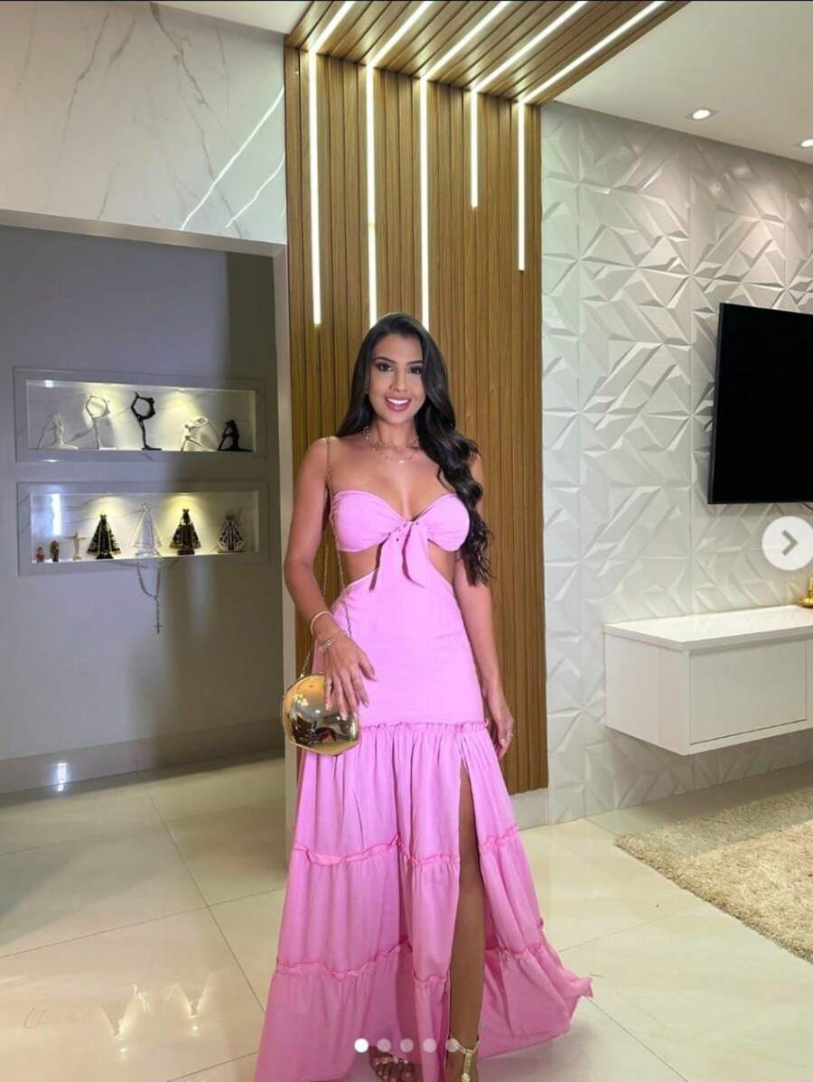 Women's Long Dress Cintia - Rosa Pálido - Ver 1