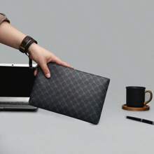 Bolsa De Mão Casual Masculina, Bolsa De Mão Com Design De Envelope, Bolsa De Mão De Pu Para Negócios