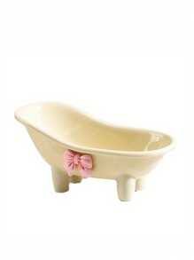 1 pieza Plato de jabón con lazo, dispensador de jabón de bañera creativo y lindo, accesorios de baño, estantes de baño