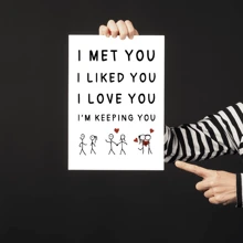 1pc Romantic Love Greeting Card | Cute Relationship Milestone Card|Anniversary & Valentine's Day Gifts|Couples Humor - Best Gift For Boyfriend