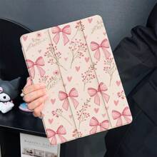 淡粉色蝴蝶结和花心 - 印花 IPad 保护套皮革 + TPU 材质平板电脑保护套，柔软防摔保护，超薄/智能支架/自动唤醒，兼容 iPad 第 10 代/iPad Air(M2)/Pad Pro(M4)/Air4/5/6/Pro10.5/2022/2021/2024/12.9/Mini7/2019/Air 11(2025)/11th/Air 13(2025) - 無色 - 查看 4
