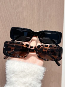 2/4/6pcs Women Korean Style Personalized Delicate Fashion Glasses Combination For Tropical Beach Vacay Musical Festival Street-Photography Decoration For Summer Beach Vacation, Outdoor, Travel ,Back To School,Preppy Style,School Look - 彩色 - 查看 4