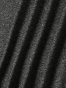 Women's Casual Short-Sleeved Round Neck Plus Size T-Shirt - Dark Grey - View 5