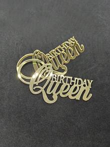 3Pcs/1Pc Acrylic ' Birthday Queen' Cake Topper Set - Ideal For Birthday Cakes, Photo Props, And Party Decorations, Birthday Decotions