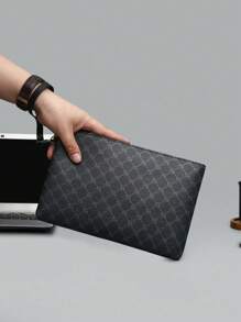 Bolsa De Mão Casual Masculina, Bolsa De Mão Com Design De Envelope, Bolsa De Mão De Pu Para Negócios