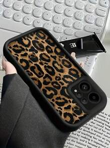 Cheetah, Leopard Print 1pc Fashionable Leopard Print Creative 2D Pattern Classic Vintage Brown Leopard Aesthetic Suitable For Gifting To Friends, Family, Couples On Birthdays, Soft Matte Black Dust-Proof Waterproof Full Cover Phone Case Compatible With IPhone 16/15/14/13/12/11/Pro/ProMax/X/XR/XS/XS Max/7/8/Plus And Models