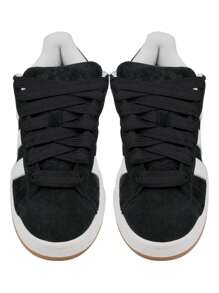 1 Pair Pink Shoe Laces, 2CM Fat Wide Jumbo Thick Flat Shoe Laces For Campus, (120cm/47.24inch)For Sneakers,Men's And Women's Shoelaces,Shoe,Spring Summer Picks,Brides Maid Gifts,Room,Bedroom Decor,Beach,Travel,For Men,For Women,Vacation,Cute Stuff - Black - View 2