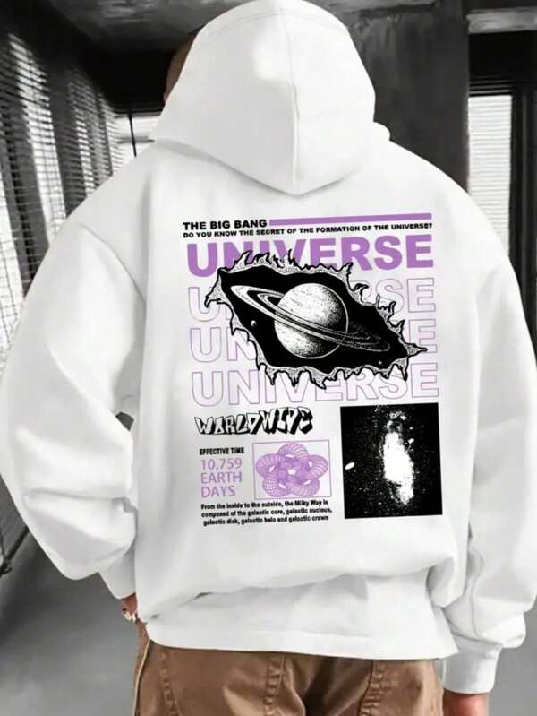 Moletom UNIVERSO WORLD WIDE F/C Casaco Blusa Canguru Manga Longa Malha premium