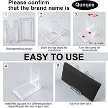 6 件可调节钱包展示架，透明亚克力手提包支架，珠宝展示收纳袋，适用于派对、婚礼、家居装饰 - 無色 - 查看 5