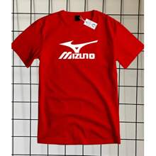 T-SHIRT 100% COTTON SHIRT PRINT MIZZU TENNIS TOP - 紅色 - 查看 1