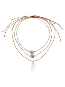 Naszyjnik z wisiorkiem w stylu vintage asymetryczny żwir