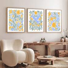 3PCS Flower Wall Arts Canvas Printi Schilderij - Frameloze Olieverfschilderij Poster, Botanische Kunst Olieverfschilderij Poster, Slaapkamer Muurkunst, Woonkamer Muurdecoratie, Eetkamer Muurdecoratie, Keuken Decoratief, Studeerkamer, Gang, Slaapzaal Decoratie, Ideaal Cadeau Voor Vrienden, Muurkunst, Muurdecoratie, Huisdecoratie, Kamerdecoratie Canvas Schilderij, Posters,