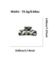 3 Pcs Women Checkerboard Hair Clips Set, Simple Korean Casual Cute Resin Material Bestseller Dual-Color Checkerboard Hollow Acrylic Hair Claw Hair Clips Combination, Suitable For Daily Wear, Vacation, Travel, Clipping, Partial Ponytail, Non-Damaging Hair Accessories Set Hair Jaw Clip