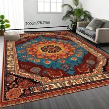 [Crystal Velvet 700g/㎡ Dotted Bottom 5mm Thickness] 1 Piece Bohemian Style Solid Color Carpet, Soft & Anti-Slip Washable Indoor & Outdoor Carpet For Living Room, Bedroom, Kitchen, Office, Home Decor Floral Entrance Rug, Large Size Minimalist Carpet