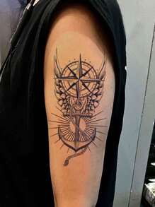 4pcs Set Viking Tribe Faux Temporary Arm Waterproof Tattoo Sticker Pack, Vintage Body Art