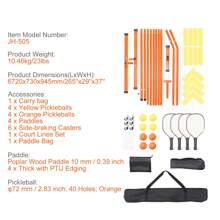 Portable Pickleball Net System, Pickleball Net Set, 22FT Regulation Size Net, With Balls, Paddles, Wheels, Court Lines, Weather Resistant Steady Metal Frame & Strong PE Net, Outdoor Game Sports Net With Carrying Bag, Easy Setup, Play In Backyard Driveway - Pickleball Net Set With Wheels and Paddles - View 7