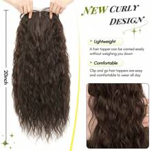 Megito Curly Hair Topper 20inch Natural Curly Hair Toppers For Women With Thinning Hair Lightweight & Breathable Wiglets For Thinning Hair Full Coverage Hair Topper Perfect For Daily Use, Styling, Cosplay