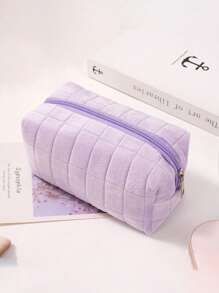 1pc Personalized INS Velvet Cosmetic Bag, Custom Embroidered Ditsy Floral Storage Pouch, Portable Travel Toiletry Organizer, Large Capacity Vanity Bag, Embroidered Beauty Bag, Gifts For Bridesmaids, Mom, Birthday, Friends, Teachers, Christmas/Holiday, Ladies, Anniversary