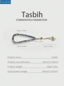 1pc 33pcs 10mm Handmade Beaded Bracelet, Muslim Prayer Beads