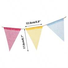 1 pieza Bandera de lino de arpillera de 13 pies con 12 banderas, decoración colgante de banderas de tela de arcoíris de colores, utilizada para fiestas, cumpleaños, decoración de duchas nupciales, fiestas de cumpleaños, aulas, escuelas, carnavales, decoración exterior y del hogar, decoración de fiestas temáticas, regalos de decoración de graduación y cumpleaños, decoración de fiestas