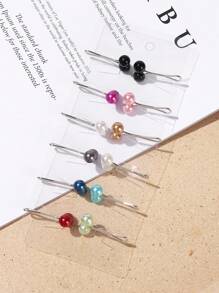 12件/套（颜色随机）穆斯林头巾珍珠发夹和发卡