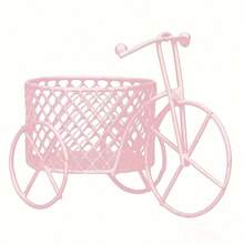 1pc Iron Bicycle Design Makeup Brush Organizer - Decorative Glass Basket Holder For Cosmetic Tools, Unscented Wedding Favor Candy Packaging Decor