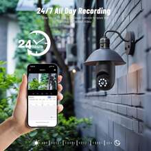 Cámara de seguridad con bombilla inalámbrica 1080P inalámbrica panorámica de 360 grados cámara de monitoreo de bombilla para el hogar de alta definición inteligente 1080P cámara de monitoreo de mascotas WiFi de alta definición, función de detección de movimiento de visión nocturna de audio bidireccional control de aplicación - Multicolor - Ver 7