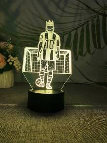 1pc 3D Colorful Creative Touch Soccer Player 10# Lamp, USB Port, Atmosphere Light, Home Decor, Holiday Gift For Soccer Fans