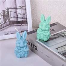 1 件兔子形状 3D 硅胶模具，带花环，可爱的动物设计