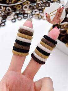 400pcs Women's Small Hair Tie Set, With A Variety Of Colors, Sweet And Cute, High Elasticity, Tied In Ponytails And Braids, Suitable For Daily Casual Use, And A Gift For Girlfriends