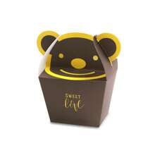 10pcs Cartoon Bear Square Folding Cookie/Biscuit Boxes, Chocolate Gift Box